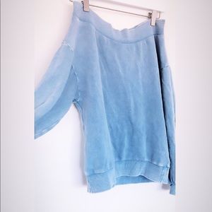 H&M Faded Baby Blue Off-the-Shoulder Pullover